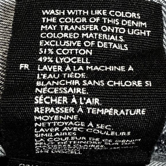 COS Denim A Line Dress Sz 8 Oversized with Pockets 3/4 Sleeve V Neck Button Up - Picture 10 of 12